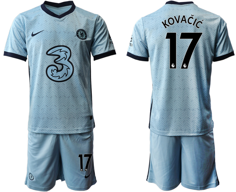 Men 2020-2021 club Chelsea away Light blue #17 Soccer Jerseys->customized soccer jersey->Custom Jersey